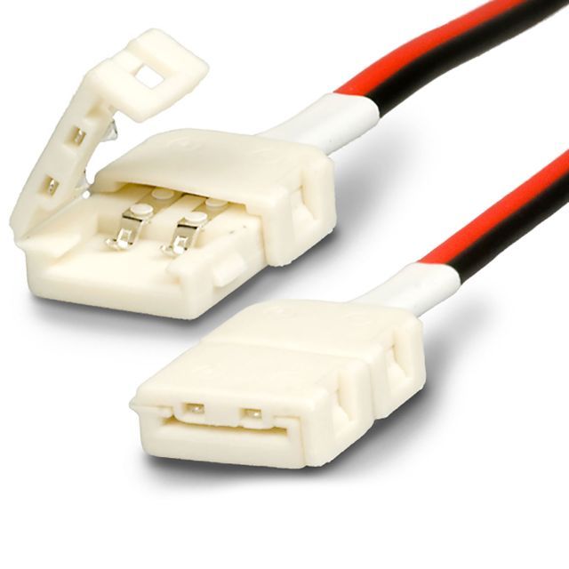 Clip-Verbinder mit Kabel (max. 5A) C1-28 für 2-pol. IP20 Flexstripes mit Breite 8mm, Pitch >12mm