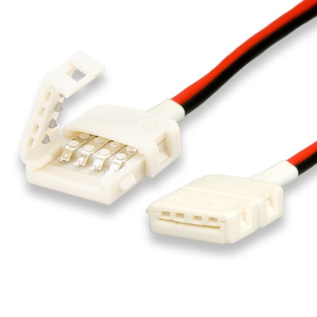 Clip-Verbinder mit Kabel (max. 5A) C1-210 für 2-pol. IP20 Flexstripes mit Breite 10mm, Pitch >12mm