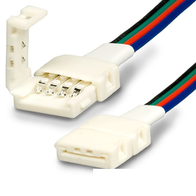 Clip-Verbinder mit Kabel (max. 5A) C1-410 für 4-pol. IP20 Flexstripes mit Breite 10mm, Pitch >12mm