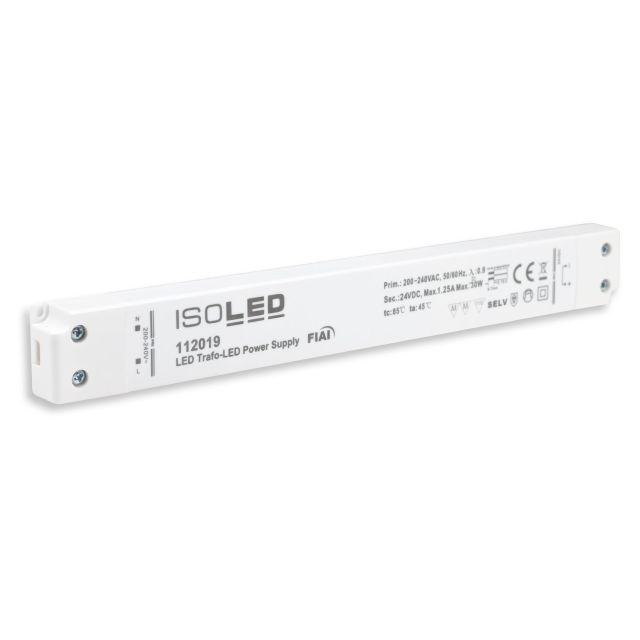 Transformateur LED 24V/DC, 0-30W, ultra slim, SELV