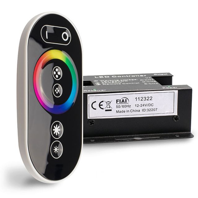 Wireless Touch RGB PWM-Dimmer mit Funk-Fernbedienung Flat, 12-24V DC 3x6A