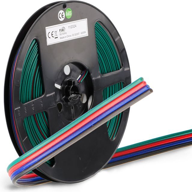 Cable RGB 25m roll 4-pole 0,5mm² H03VH-H AWG20