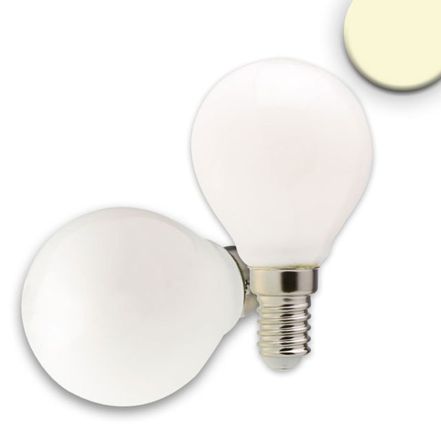 Illu LED E14, 4W, opaque, blanc chaud, dimmable