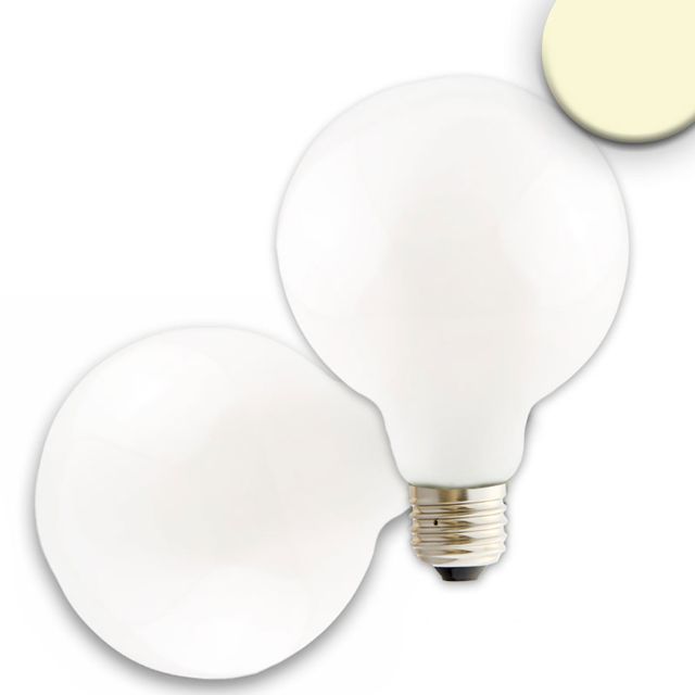 Globe G95 LED E27, 8W,360°, opaque, blanc chaud, dimmable