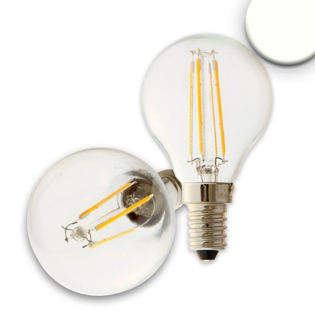 Lampadina LED Illu E14, 4W trasparente, luce bianca neutra
