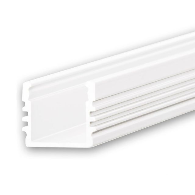 Profilo LED montato a superficie SURF12 alluminio verniciato a polvere bianco RAL 9010, 200cm