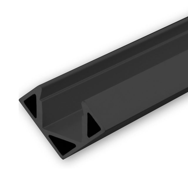 Profilo angolare LED CORNER11 in alluminio verniciato nero RAL 9005, 200cm