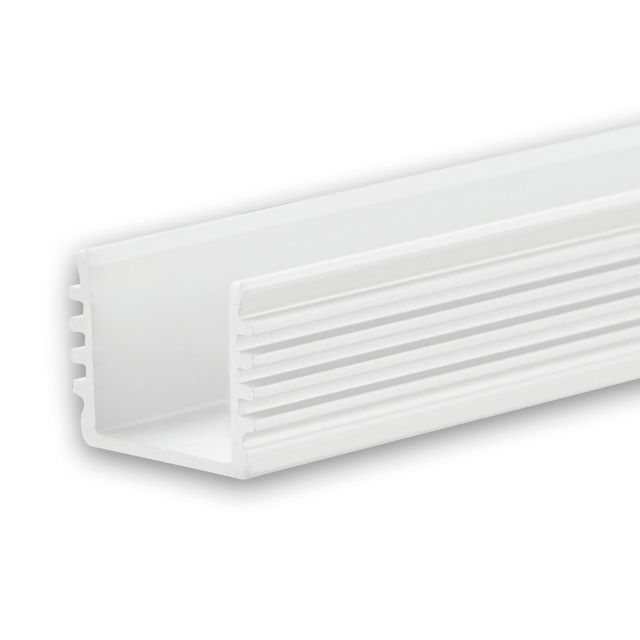 Profilé en applique LED SURF12 BORDERLESS aluminium revêtu par poudre blanc RAL 9010, 200 cm