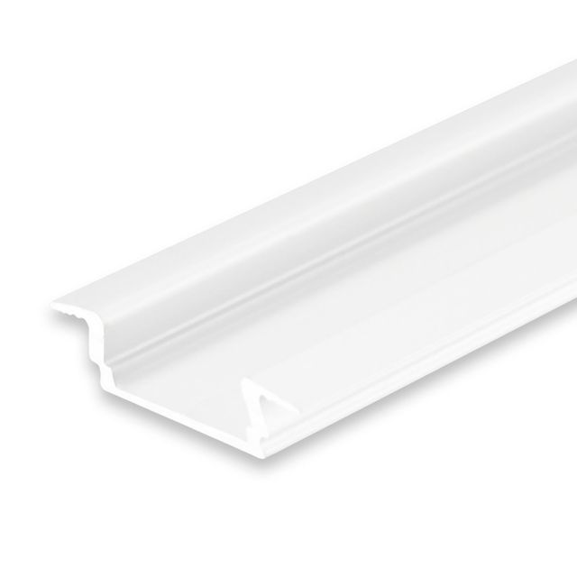 LED profile recessed DIVE12 FLAT aluminium powder-coated white RAL 9010, 200cm