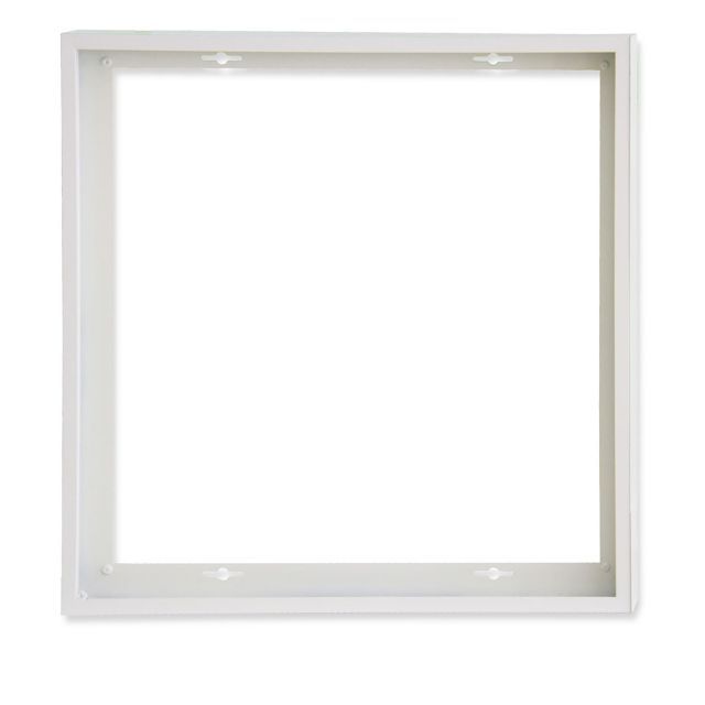 Cadre de montage blanc RAL 9016, hauteur 5cm, pour panneaux LED 625x625, montage rapide enfichable
