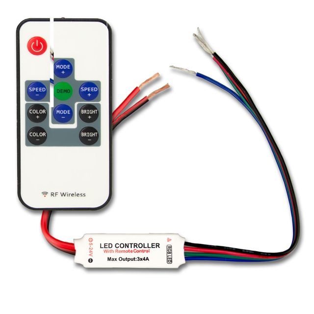 LED Strip Mini RGB radio remote control, 3 channel, 12-24V DC 3x2A