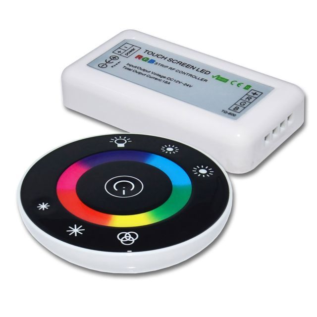 Wireless Touch RGB PWM-Dimmer mit Funk-Fernbedienung Round, 12-24V DC 3x4A