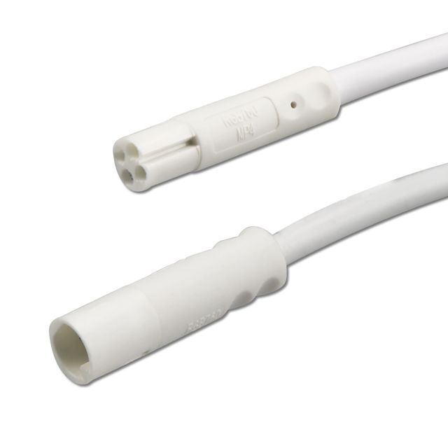 Mini-Plug RGB extension male-female, 1m, 4-pole, IP54, white, max. 48V/6A