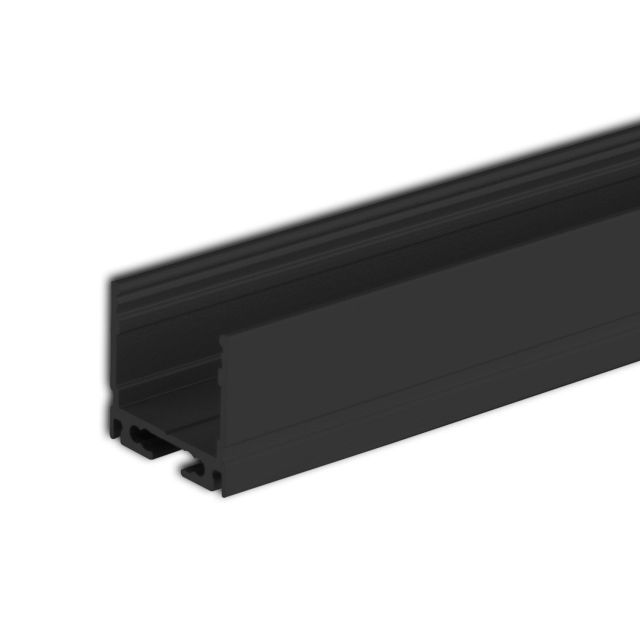 LED Aufbauprofil SURF16 Aluminium schwarz eloxiert, 200cm