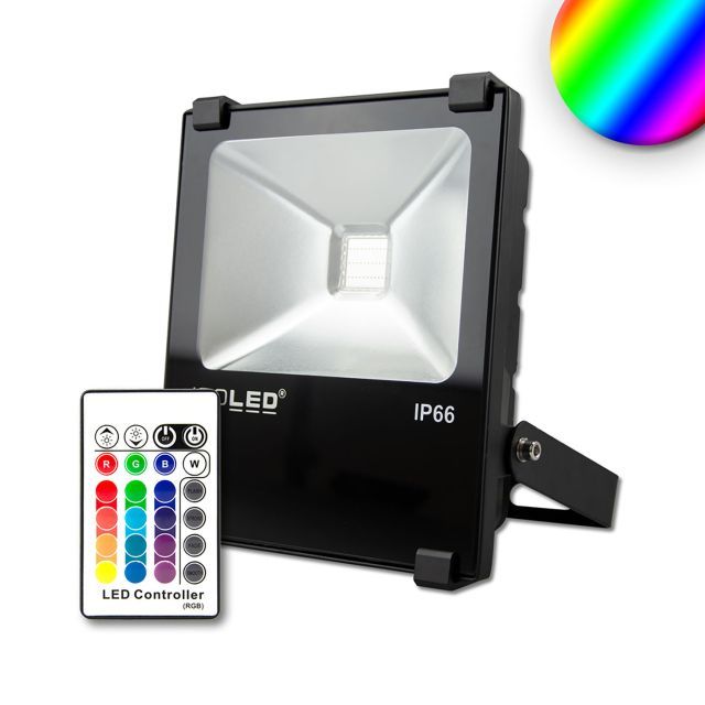 Proiettore LED 10W, RGB, IP66, comprensivo di telecomando senza fili