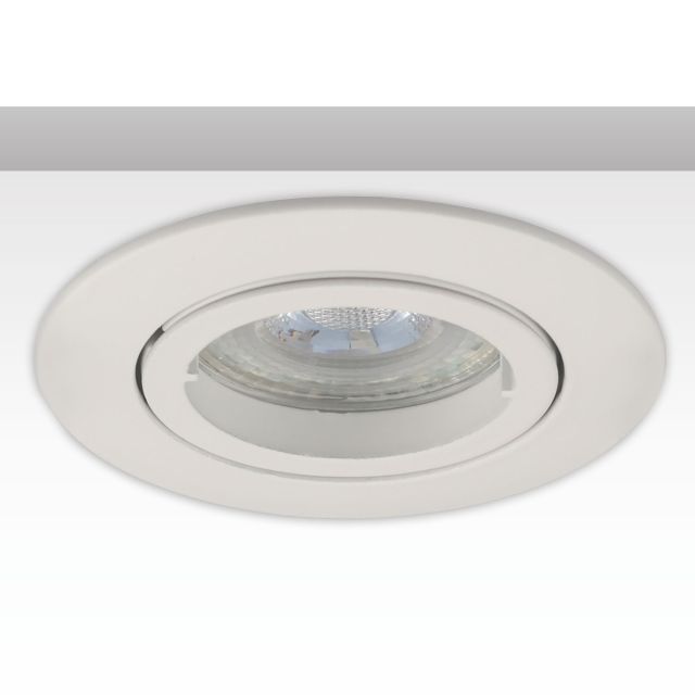 Cornice da incasso rotondo, foro di 68 mm, alluminio bianco, per spot GU10/MR16