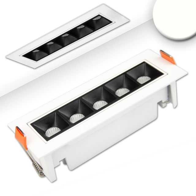 LED Einbauleuchte Raster Line weiß/schwarz, 10W, neutralweiß, schwenkbar