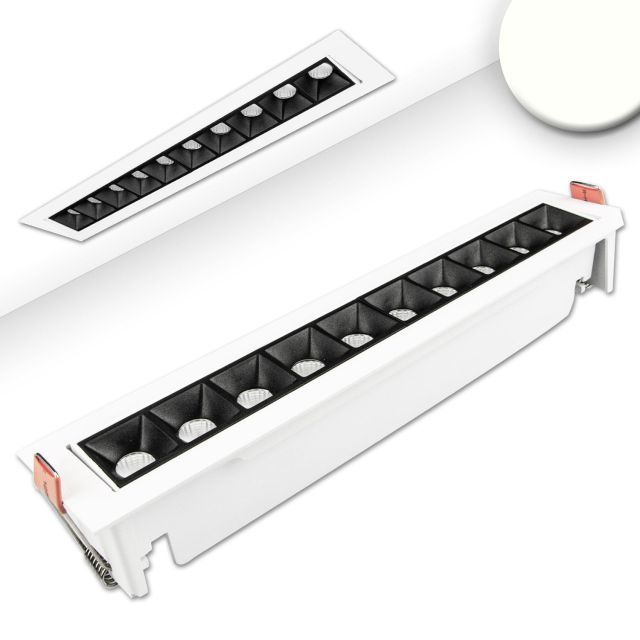 LED Einbauleuchte Raster Line weiß/schwarz, 20W, neutralweiß, schwenkbar