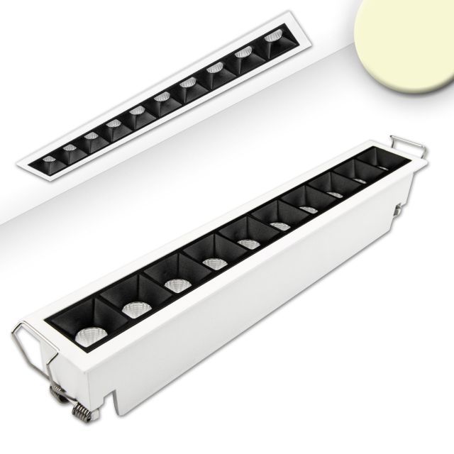 LED Einbauleuchte Raster Line weiß/schwarz , dimmbar, 20W, warmweiß