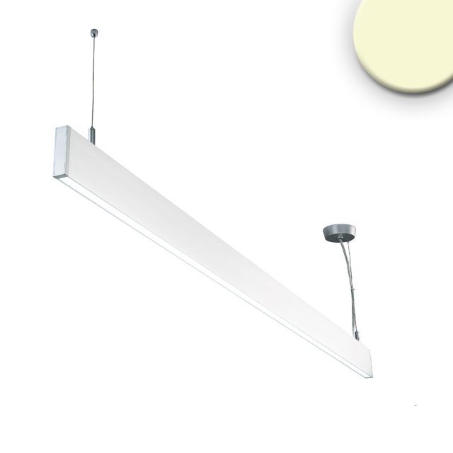 Luminaire susp. LED Linear Up+Down 1200, 40W,  prism., connect. linéaire et 90°, blanc, blanc chaud