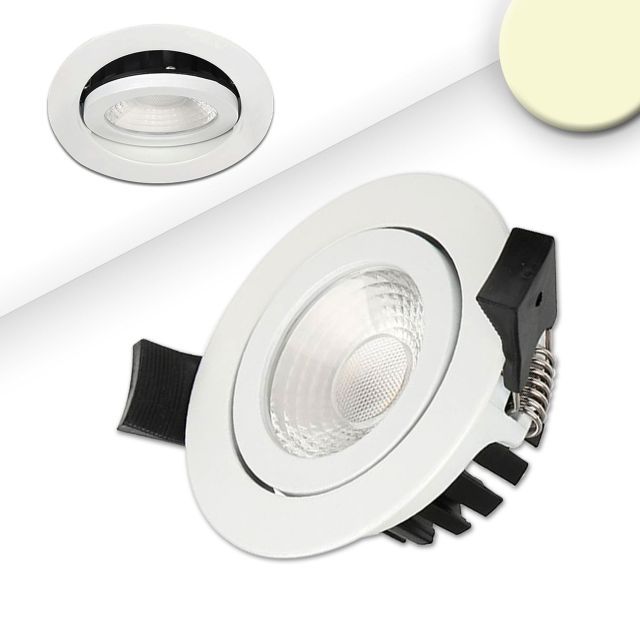 LED Einbaustrahler, weiß, 8W, 36°, rund, warmweiß, IP65, dimmbar