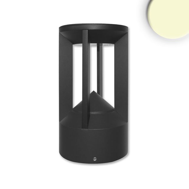 Lampada LED Poller-4, 9W, colore nero sabbiato, luce bianca calda