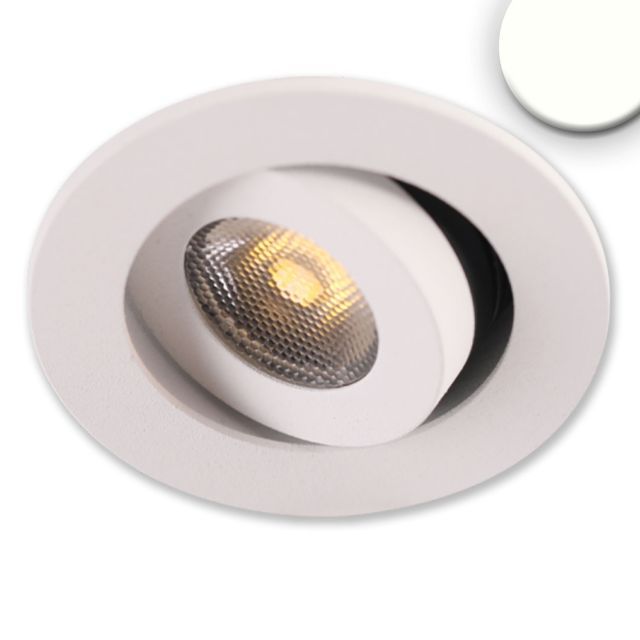 LED Einbauleuchte MiniAMP weiß, 3W, 24V DC, neutralweiß, dimmbar