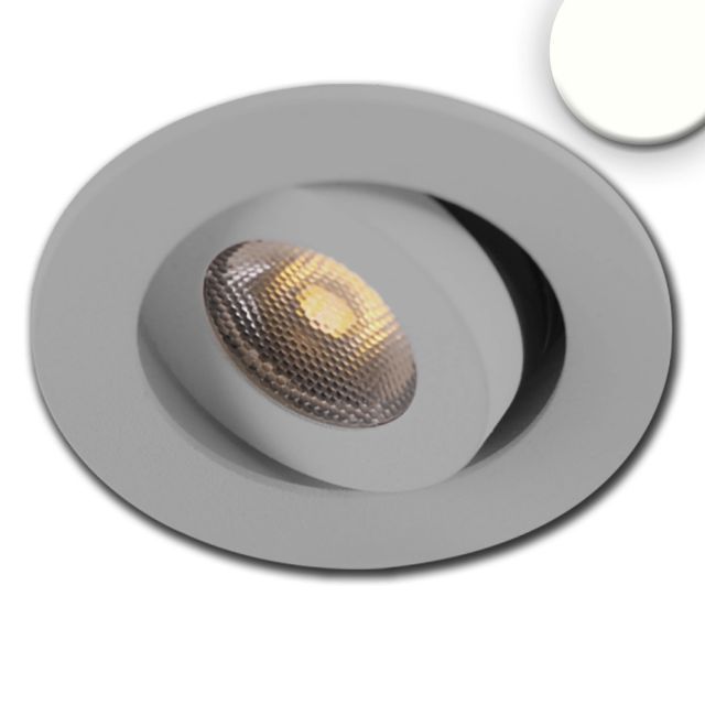 LED Einbauleuchte MiniAMP alu gebürstet, 3W, 24V DC, neutralweiß, dimmbar