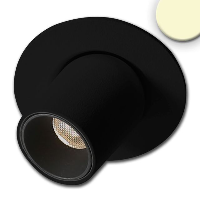 LED Einbauleuchte Pipe MiniAMP schwarz, 3W, 24V DC, warmweiß, dimmbar