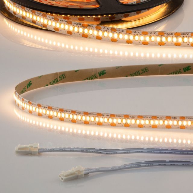 LED CRI925 MiniAMP Flexband, 12V, 6W, IP20, 2500K, 120cm, beids. 30cm Kabel + maleAMP, 300 LED/m