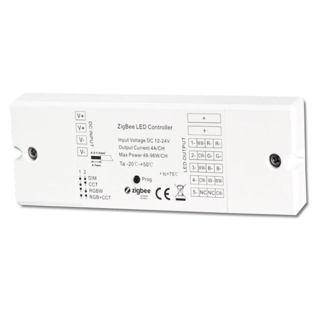 ZigBee 3.0 PWM-Dimmer für LED Flexbänder/Spots, 5 Kanal, 12-24V DC 5x4A
