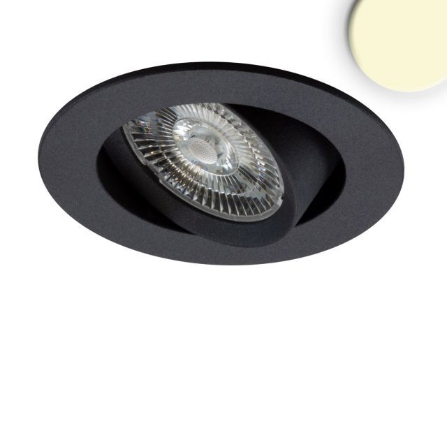 LED Einbauleuchte Slim68 schwarz, rund, 9W, warmweiß, dimmbar