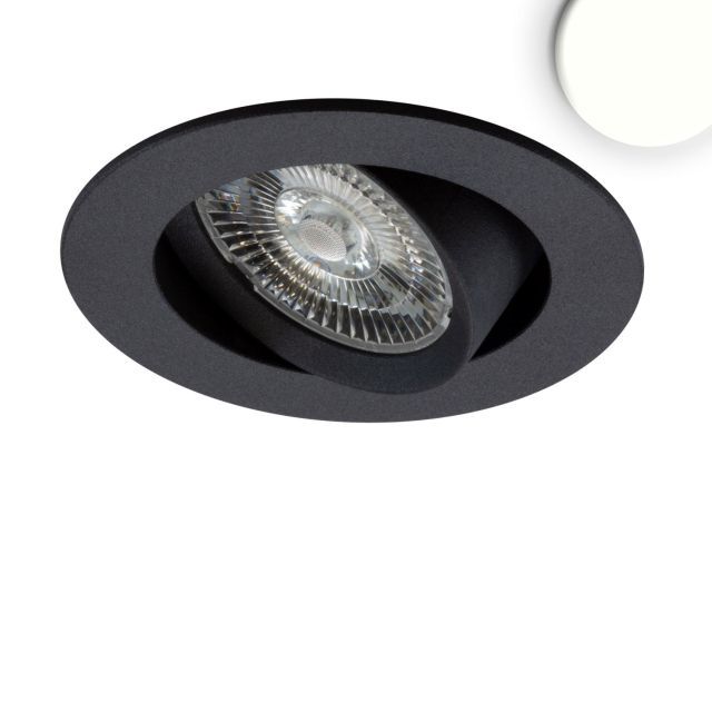 LED Einbauleuchte Slim68 MiniAMP schwarz, rund, 8W, 24V DC, neutralweiß, dimmbar