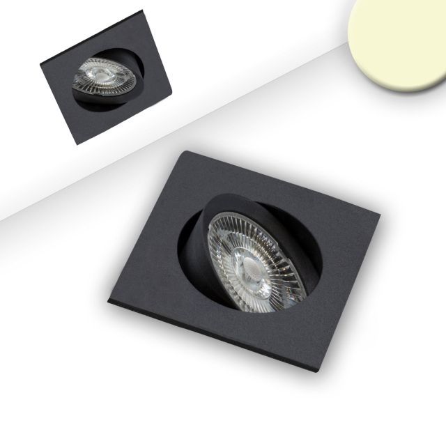 LED Einbauleuchte Slim68 schwarz, eckig, 9W, warmweiß, dimmbar