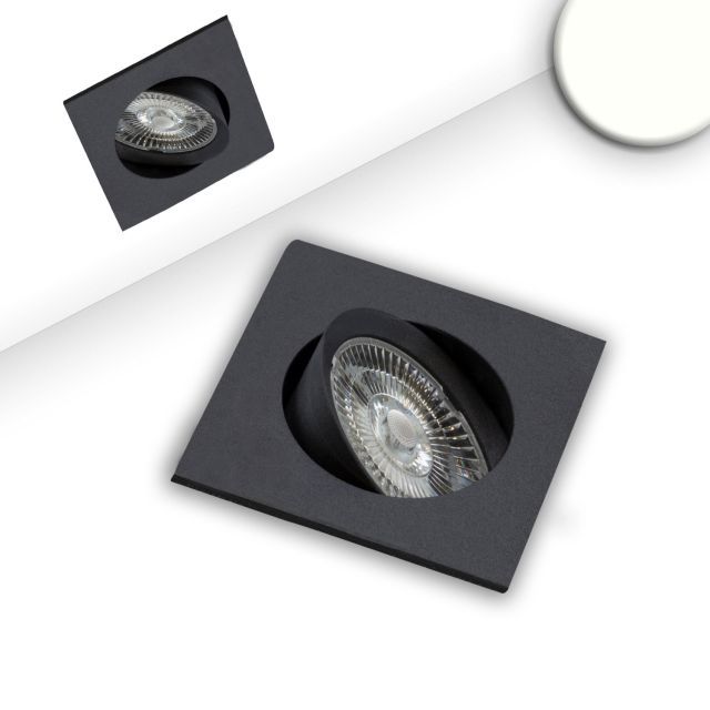 LED Einbauleuchte Slim68 schwarz, eckig, 9W, neutralweiß, dimmbar