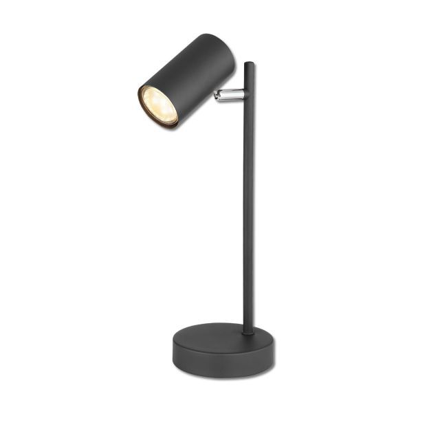 Lampada da tavolo nera, con interruttore, portalampada 1xGU10, lampadina esclusa