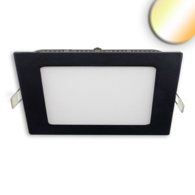 LED Downlight, 18W, eckig ultraflach schwarz, 225x225mm, ColorSwitch 3000|3500|4000K, dimmbar