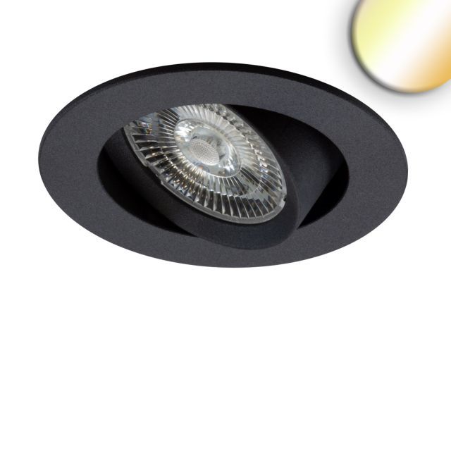 LED Einbauleuchte Slim68 Alu schwarz, rund, 6W|6W, 24V DC, weißdynamisch 2700-5700K