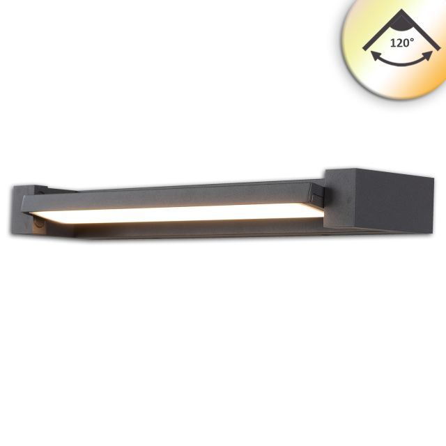 Lampe LED murale pivotante, 700mm, 20W, noir, ColorSwitch 2700|3000|4000K