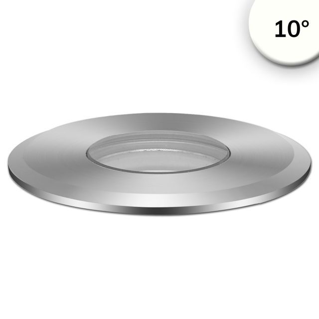 LED Bodeneinbaustrahler, rund 55mm, Edelstahl, 12-24V, IP67, 3W, 10°, neutralweiß