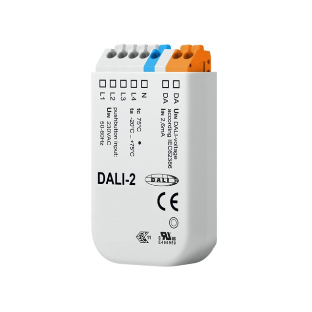 DALI master control universal for 4 addresses / 4 groups via 4 push buttons, DALI bus voltage