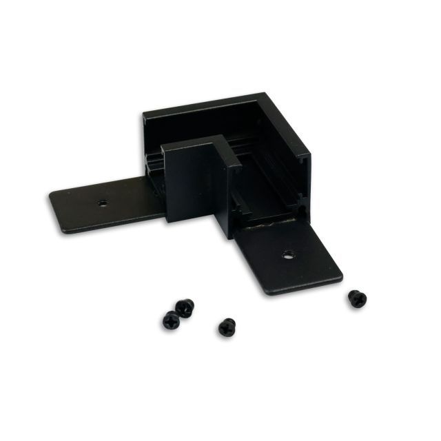 Track48 corner rail 90° horizontal for surface mounted rail flat, black, not current carrying