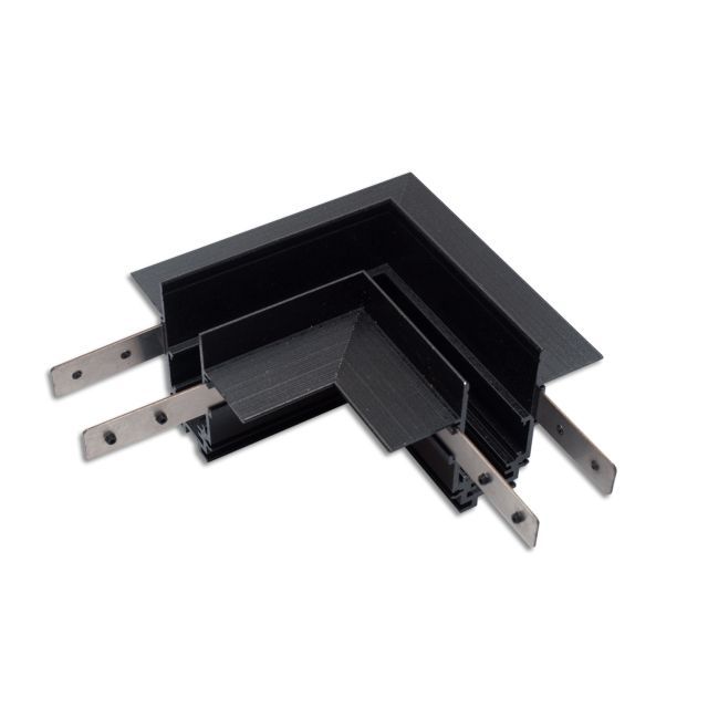 Track48 binario angolare 90° orizzontale per binario di cartongesso, nero, non raccordo elettrico