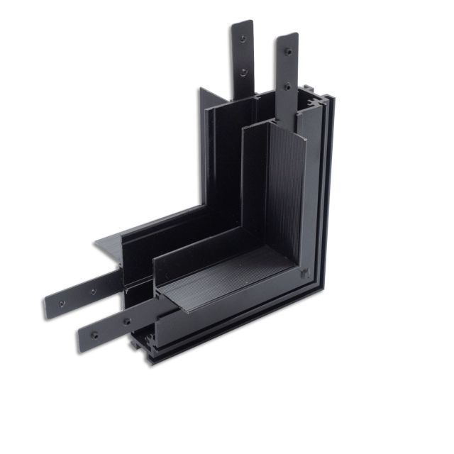 Track48 binario angolare 90° verticale per binario di cartongesso, nero, non raccordo elettrico