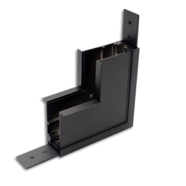 Track48 rail d'angle 90° vertical pour rail encastré, noir, non transportant du courant