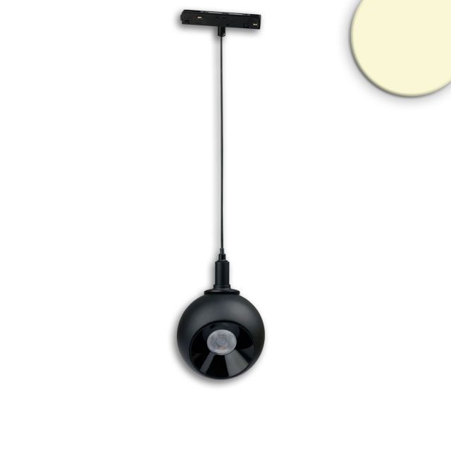Track48 lampada a sospensione ball focus nera, 12W, 60°, 48V DC, 3000K, CRI90, dimmerabile DALI