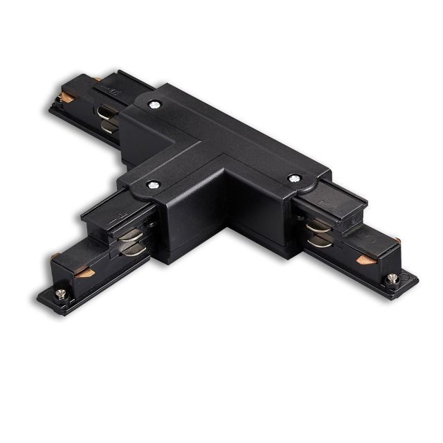 3-PH DALI T-connector for surface mounted rail, N-conductor left, black