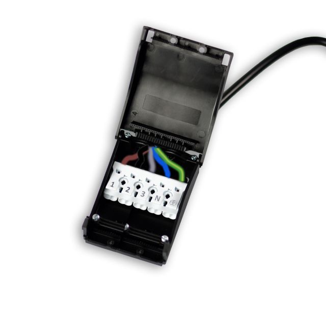 Connection box 2x5-pole, 0,5-2,5mm², max. 450V/16A for through-wiring, with 30cm connection cable