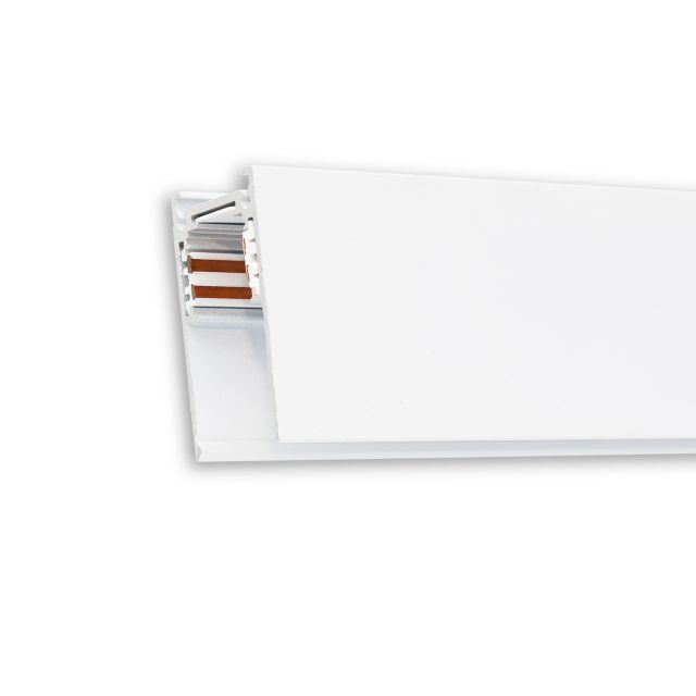 Track48 rail apparent, blanc, 200cm, 4 pôles, incl. embouts de finition et diffuseur de protection
