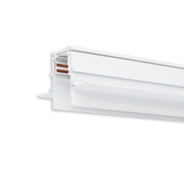 Track48 Binario per cartongesso, bianco, 200cm, 4 poli, incl. tappi terminali e cover protettiva